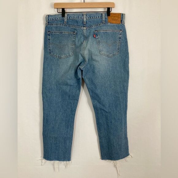 Levi’s Women’s 38x26 511 Big E Distressed Destroyed Cutoff Raw Hem Grunge Denim - Picture 3 of 14